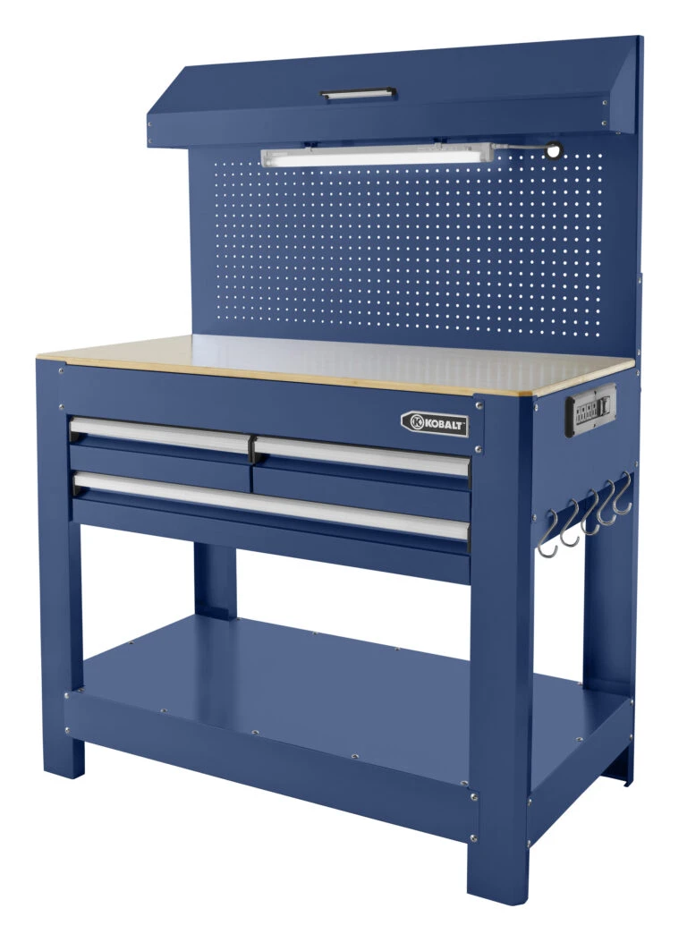 Kobalt 45-in L X 36-in H 3 -Drawers Cobalt Blue Wood Work Bench