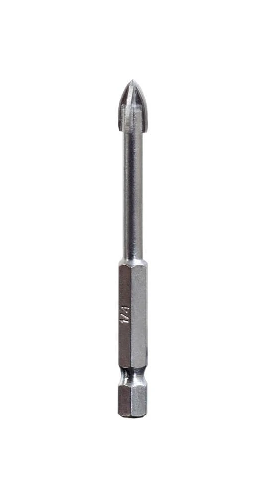 Kobalt 1/4-in 6.30mm #1 J X 75.00mm Carbide Tipped Right Handed Glass And Tile Drill Bit 1 Kobalt 1/4-in 6.30mm #1 J X 75.00mm Carbide Tipped Right Handed Glass And Tile Drill Bit