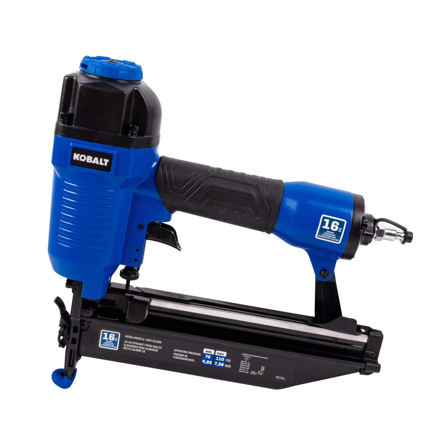 Kobalt Nailer 2-1/2-in 16 -Gauge Pneumatic Straight Finish Nailer 1 Kobalt Nailer 2-1/2-in 16 -Gauge Pneumatic Straight Finish Nailer