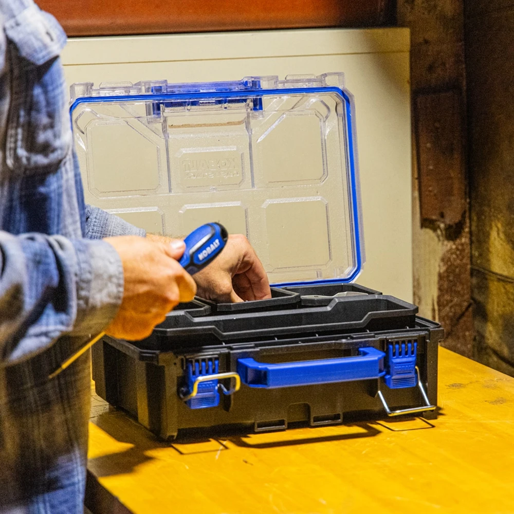 Kobalt CASESTACK 10.14-in W X 13.4-in H X 5-in D Black Plastic Tool Box 10 Kobalt CASESTACK 10.14-in W X 13.4-in H X 5-in D Black Plastic Tool Box - Image 10