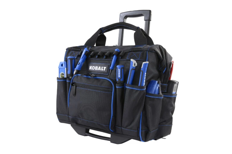 Kobalt Blue Polyester 16-in W X 10.83-in D X 14.17-in L Zippered Rolling Tool Bag