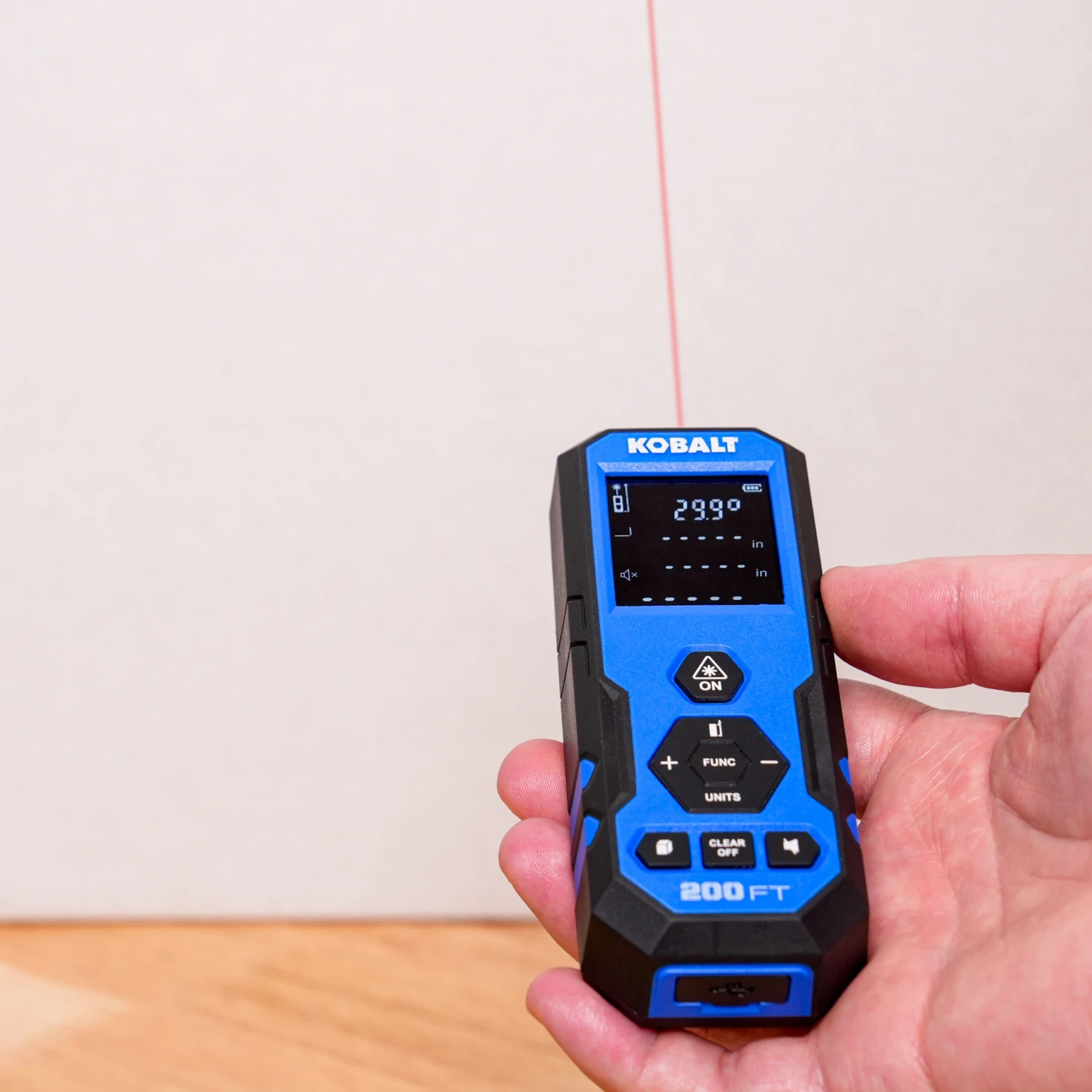 Kobalt 200-ft Indoor Red Laser Distance Measurer With Backlit Display 7 Kobalt 200-ft Indoor Red Laser Distance Measurer With Backlit Display - Image 7