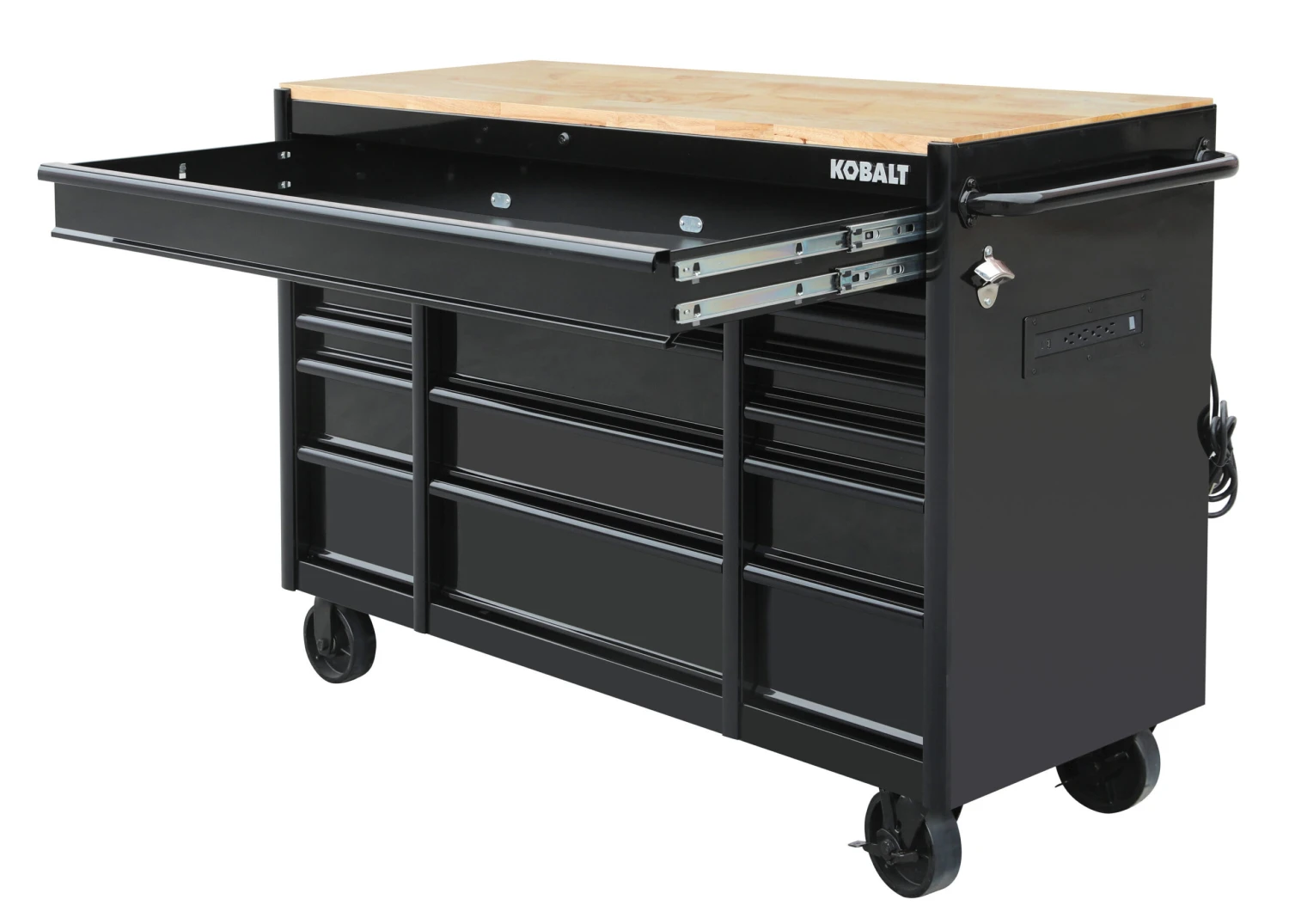 Kobalt KOBALT 59.8-in L X 42.7-in H 15 -Drawers Rolling Black Wood Work Bench 3 Kobalt KOBALT 59.8-in L X 42.7-in H 15 -Drawers Rolling Black Wood Work Bench - Image 3
