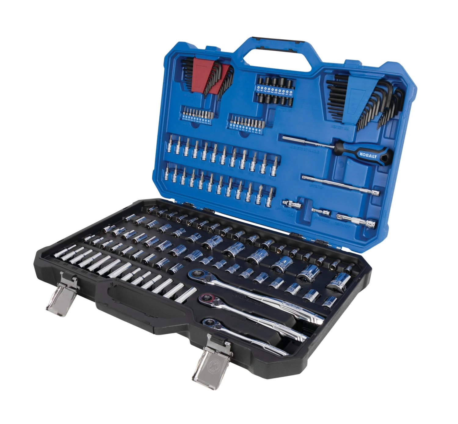 Kobalt 170 -Piece Standard (SAE) And Metric Mechanics Tool Set With Hard Case 1 Kobalt 170 -Piece Standard (SAE) And Metric Mechanics Tool Set With Hard Case