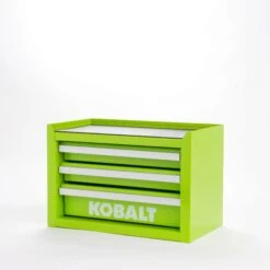 Kobalt Portable Mini Base Toolbox 11.1-in W X 7.36-in H X 6.14-in D 3 -Drawer Green Steel Tool Box