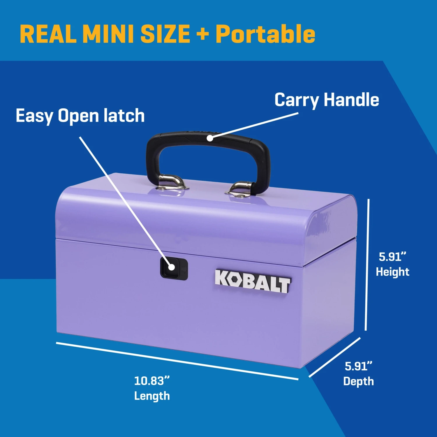 Kobalt Portable Mini Toolbox 10.83-in W X 5.91-in H X 5.91-in D Lavender Steel Tool Box 2 Kobalt Portable Mini Toolbox 10.83-in W X 5.91-in H X 5.91-in D Lavender Steel Tool Box - Image 2