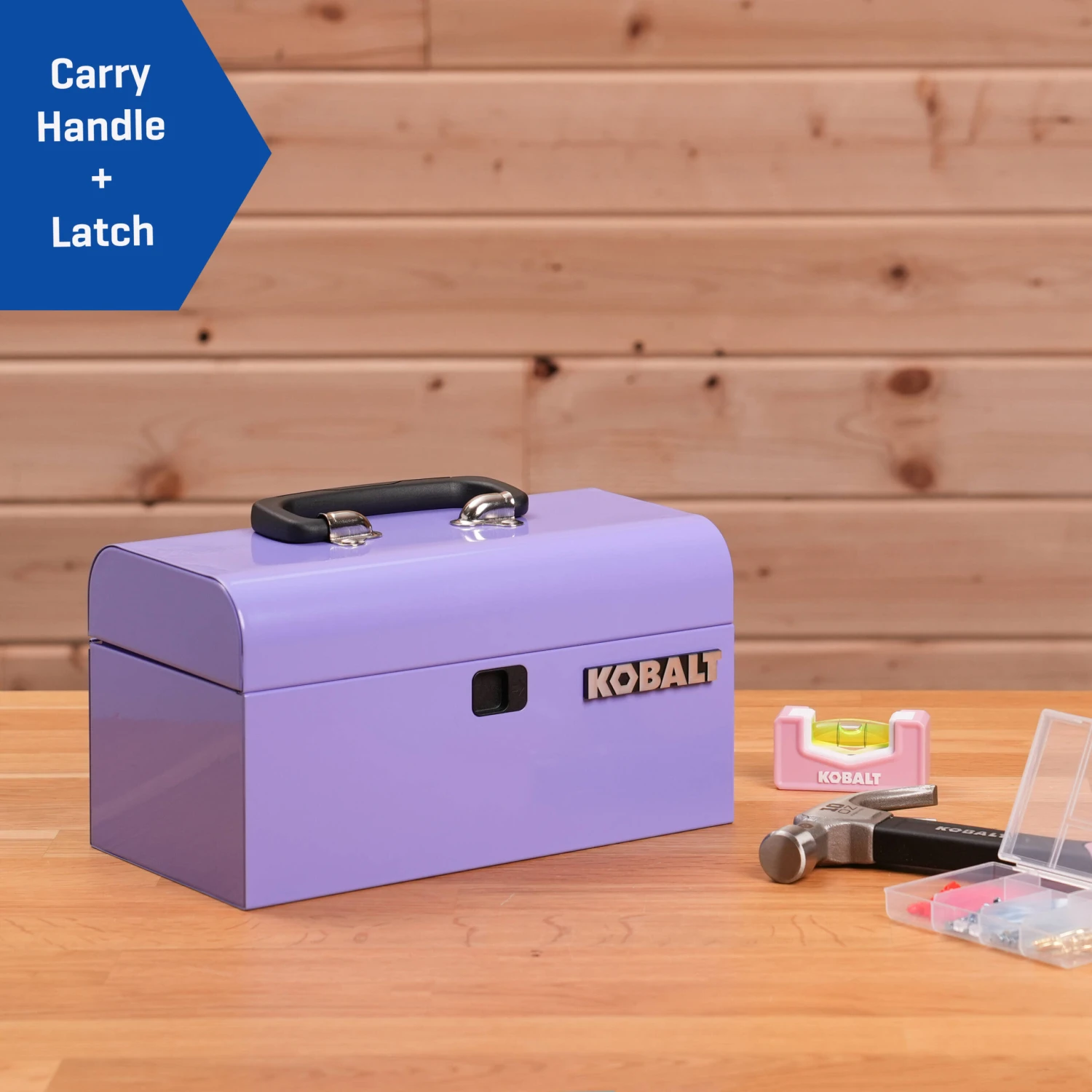 Kobalt Portable Mini Toolbox 10.83-in W X 5.91-in H X 5.91-in D Lavender Steel Tool Box 7 Kobalt Portable Mini Toolbox 10.83-in W X 5.91-in H X 5.91-in D Lavender Steel Tool Box - Image 7
