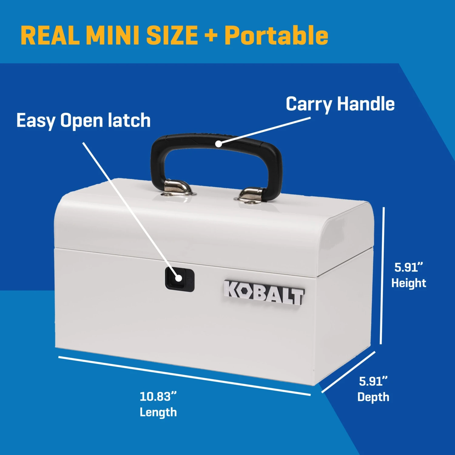 Kobalt Portable Mini Toolbox 10.83-in W X 5.91-in H X 5.91-in D White Steel Tool Box 2 Kobalt Portable Mini Toolbox 10.83-in W X 5.91-in H X 5.91-in D White Steel Tool Box - Image 2