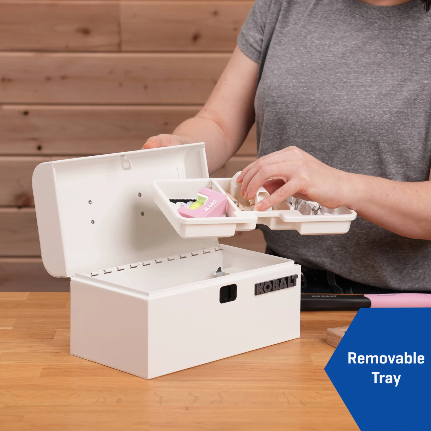 Kobalt Portable Mini Toolbox 10.83-in W X 5.91-in H X 5.91-in D White Steel Tool Box 8 Kobalt Portable Mini Toolbox 10.83-in W X 5.91-in H X 5.91-in D White Steel Tool Box - Image 8