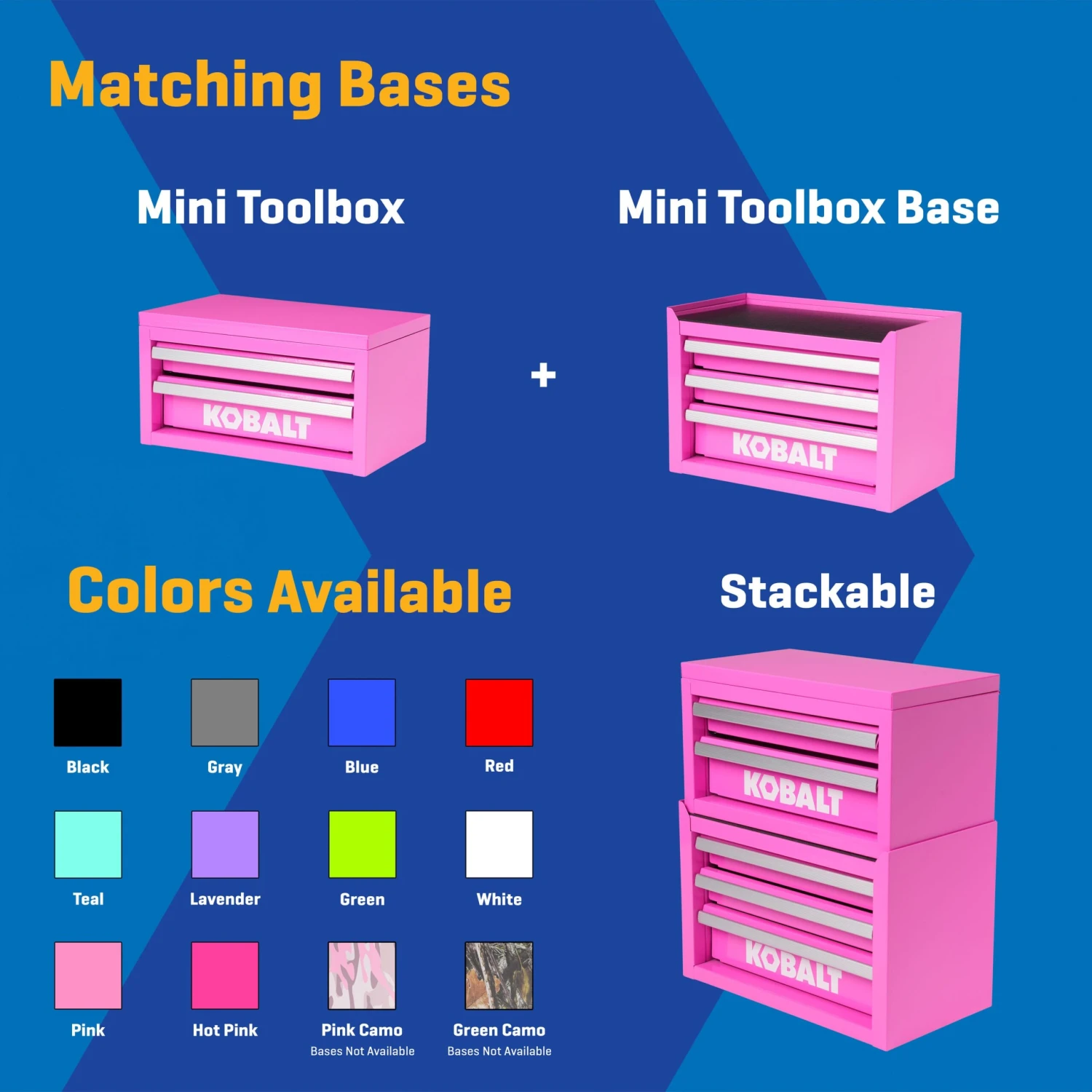 Kobalt Portable Tool Boxes 10.83-in W X 5.91-in H X 5.91-in D 2 -Drawer Hot Pink Steel Tool Box 4 Kobalt Portable Tool Boxes 10.83-in W X 5.91-in H X 5.91-in D 2 -Drawer Hot Pink Steel Tool Box - Image 4