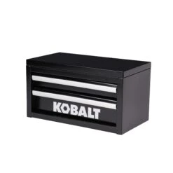 Kobalt Portable Tool Box 10.83-in W X 5.91-in H X 5.91-in D 2 -Drawer Black Steel Tool Box