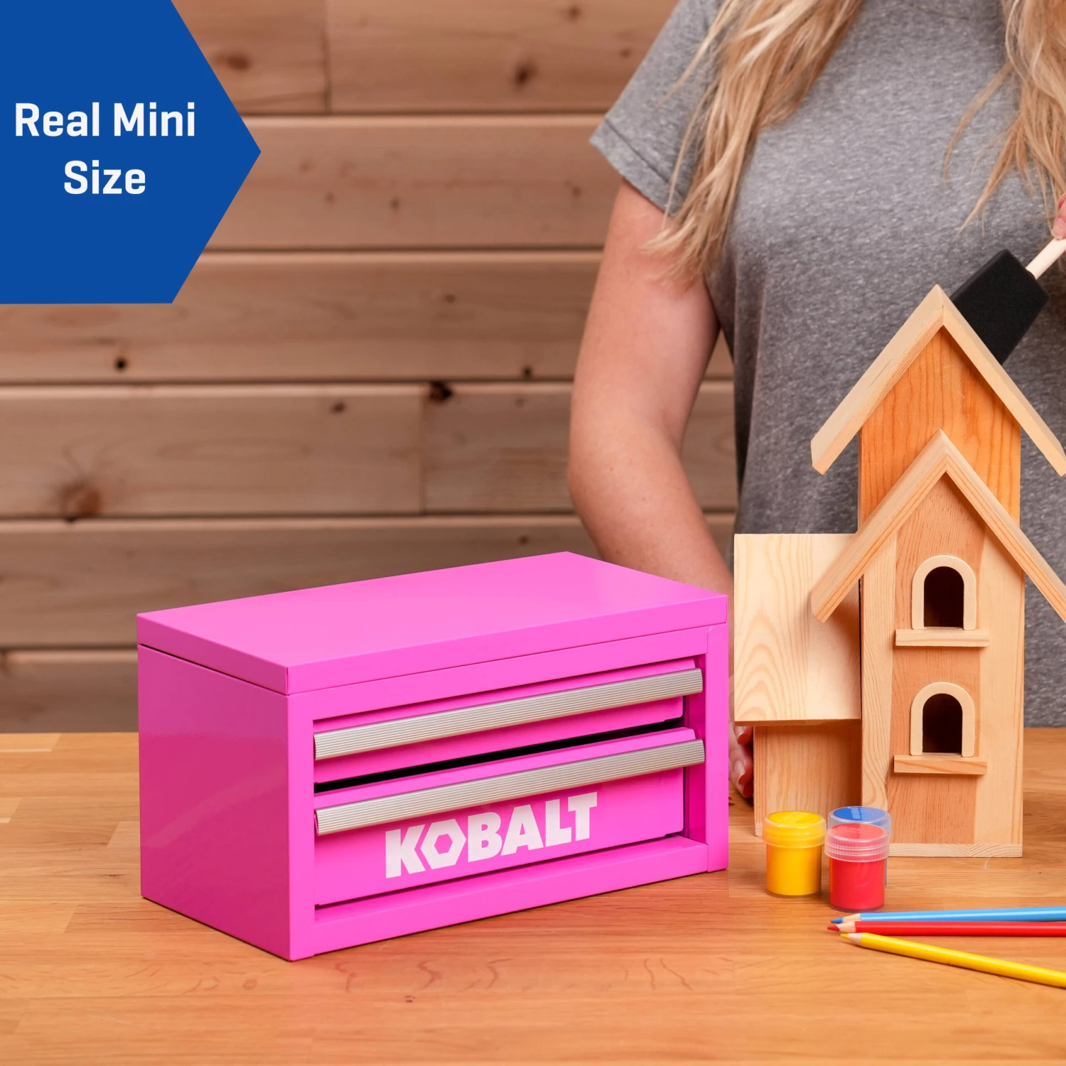 Kobalt Portable Tool Boxes 10.83-in W X 5.91-in H X 5.91-in D 2 -Drawer Hot Pink Steel Tool Box 6 Kobalt Portable Tool Boxes 10.83-in W X 5.91-in H X 5.91-in D 2 -Drawer Hot Pink Steel Tool Box - Image 6