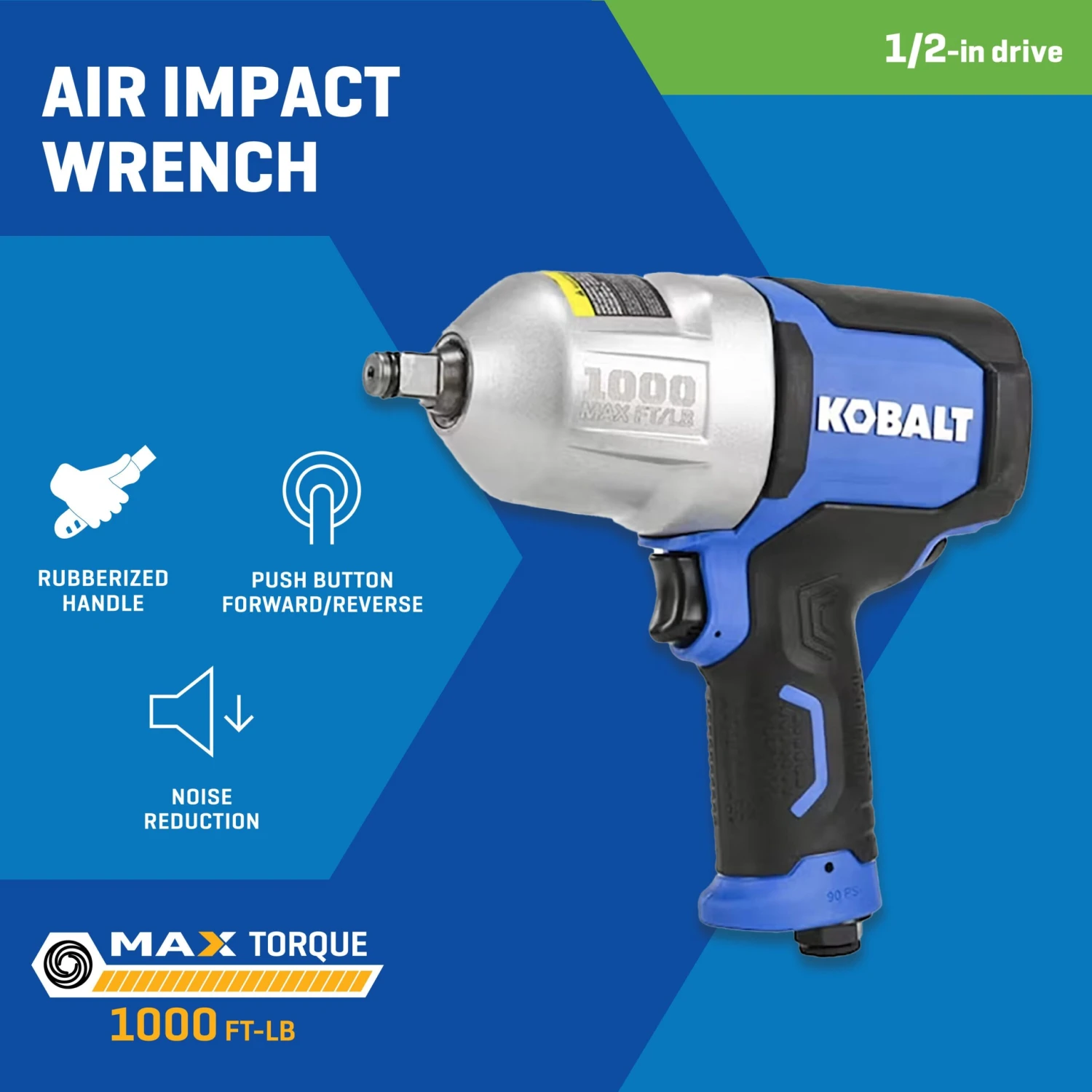 Kobalt 0.5-in 1000-ft/lb Air Impact Wrench 4 Kobalt 0.5-in 1000-ft/lb Air Impact Wrench - Image 4