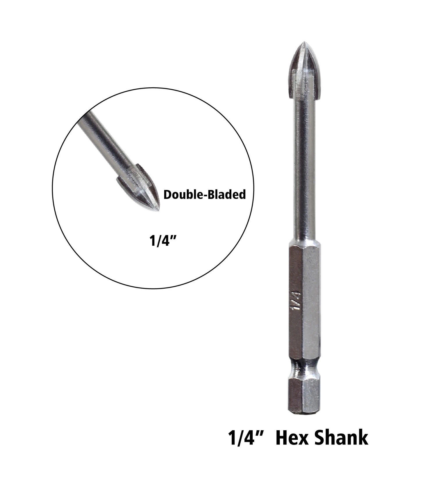 Kobalt 1/4-in 6.30mm #1 J X 75.00mm Carbide Tipped Right Handed Glass And Tile Drill Bit 5 Kobalt 1/4-in 6.30mm #1 J X 75.00mm Carbide Tipped Right Handed Glass And Tile Drill Bit - Image 5