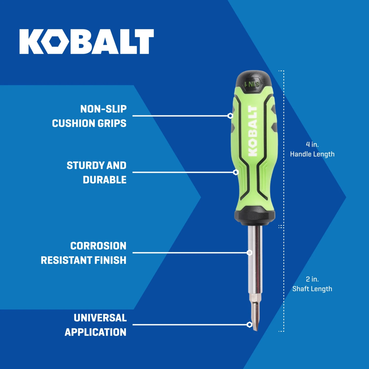 Kobalt 6-in-1 High-vis 4 -Piece 2-in Combination Tip Screwdriver 2 Kobalt 6-in-1 High-vis 4 -Piece 2-in Combination Tip Screwdriver - Image 2