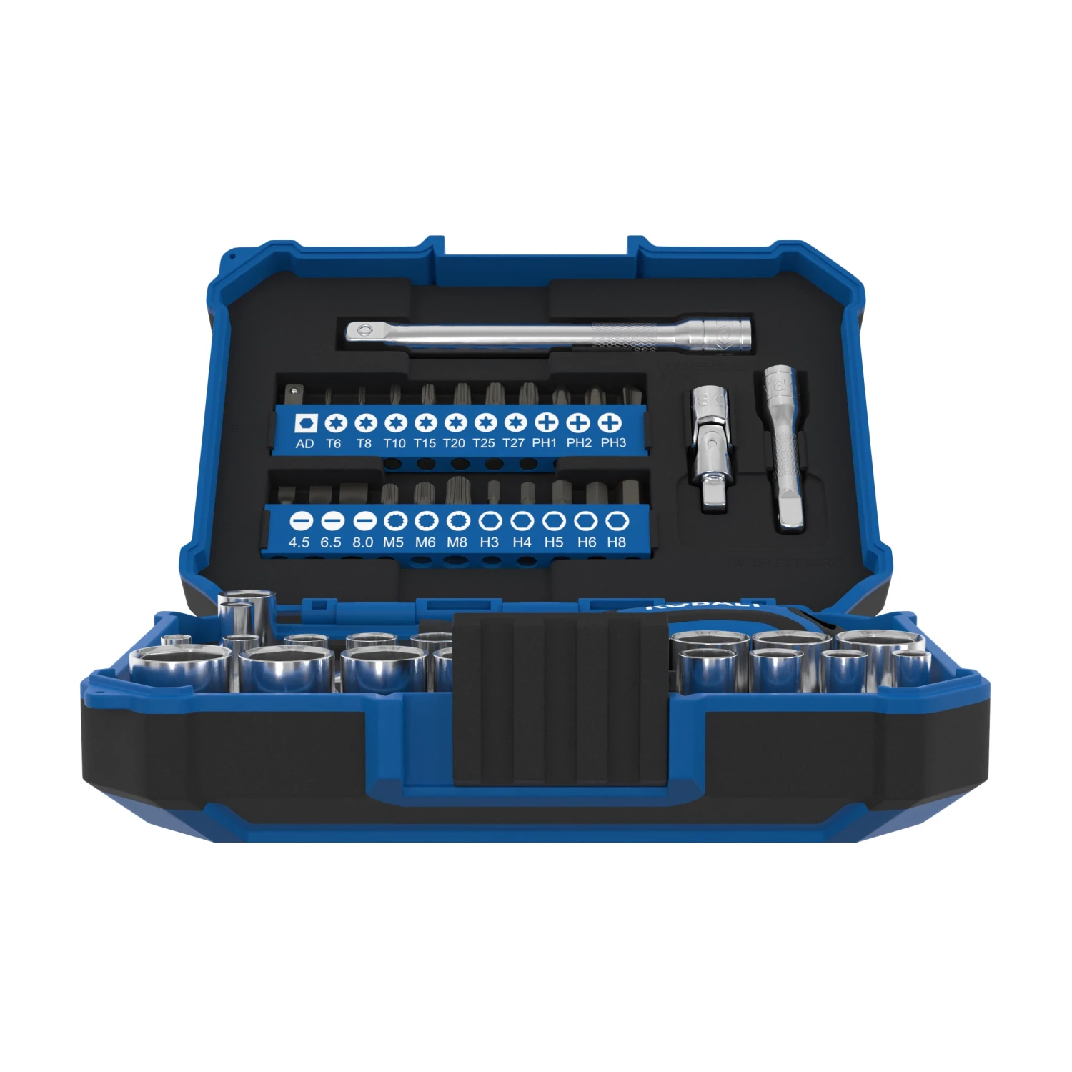 Kobalt 50 -Piece Standard (SAE) And Metric Mechanics Tool Set With Hard Case 2 Kobalt 50 -Piece Standard (SAE) And Metric Mechanics Tool Set With Hard Case - Image 2