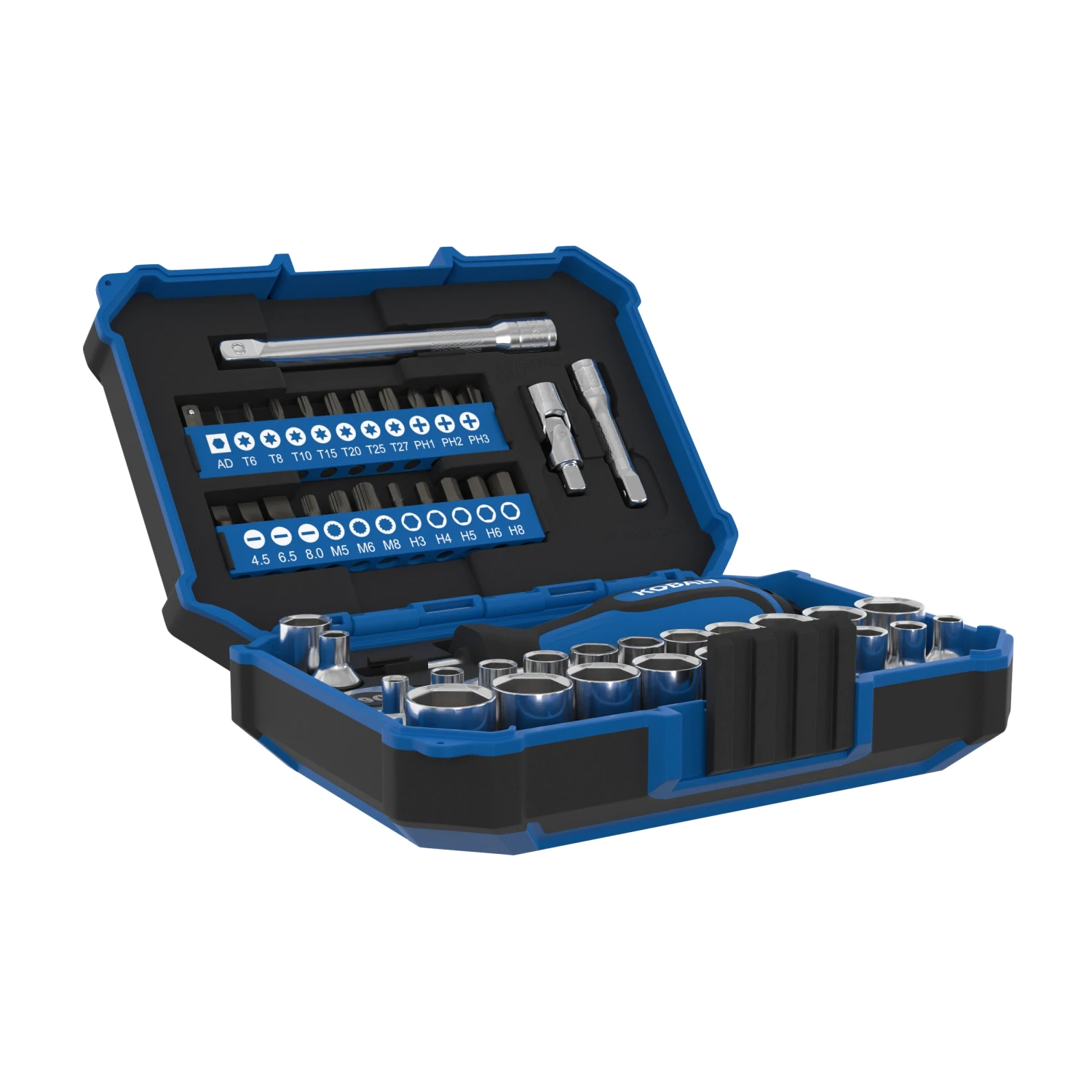 Kobalt 50 -Piece Standard (SAE) And Metric Mechanics Tool Set With Hard Case 3 Kobalt 50 -Piece Standard (SAE) And Metric Mechanics Tool Set With Hard Case - Image 3