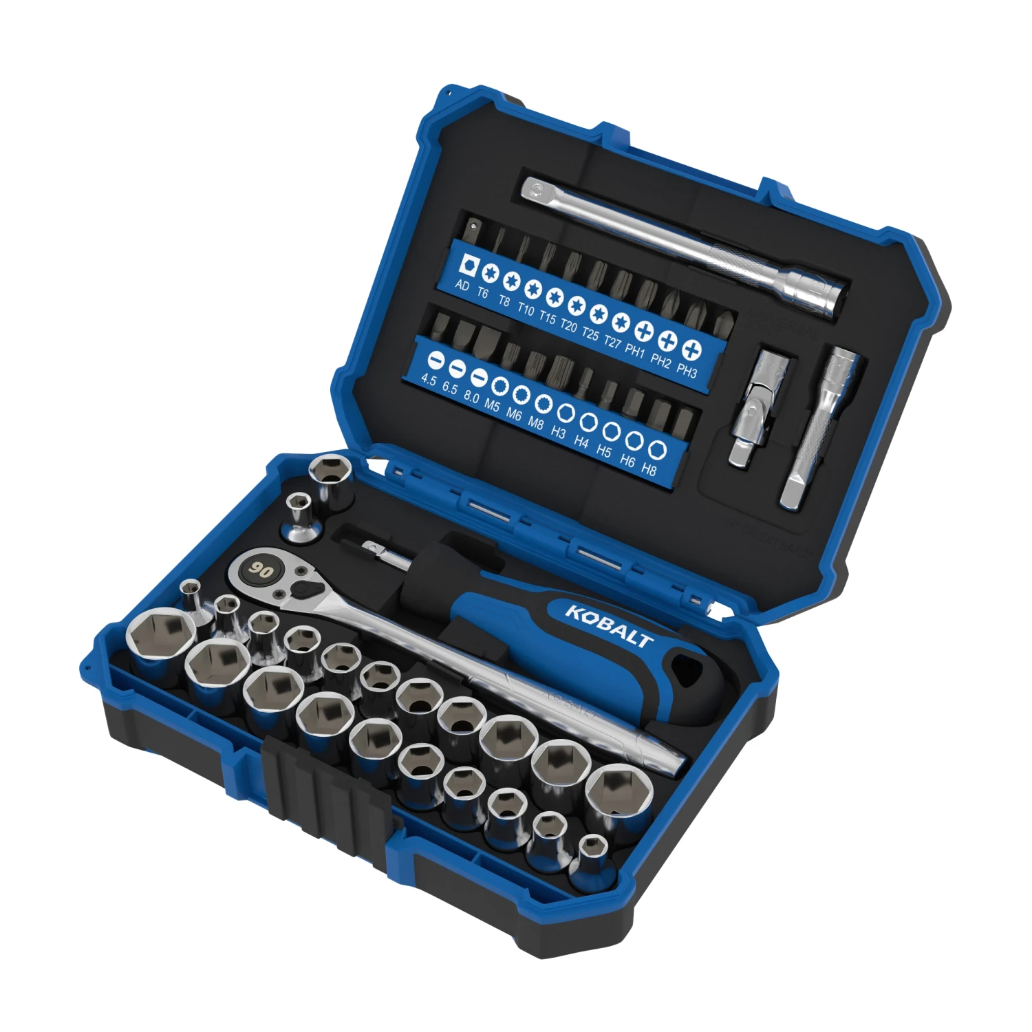 Kobalt 50 -Piece Standard (SAE) And Metric Mechanics Tool Set With Hard Case 4 Kobalt 50 -Piece Standard (SAE) And Metric Mechanics Tool Set With Hard Case - Image 4